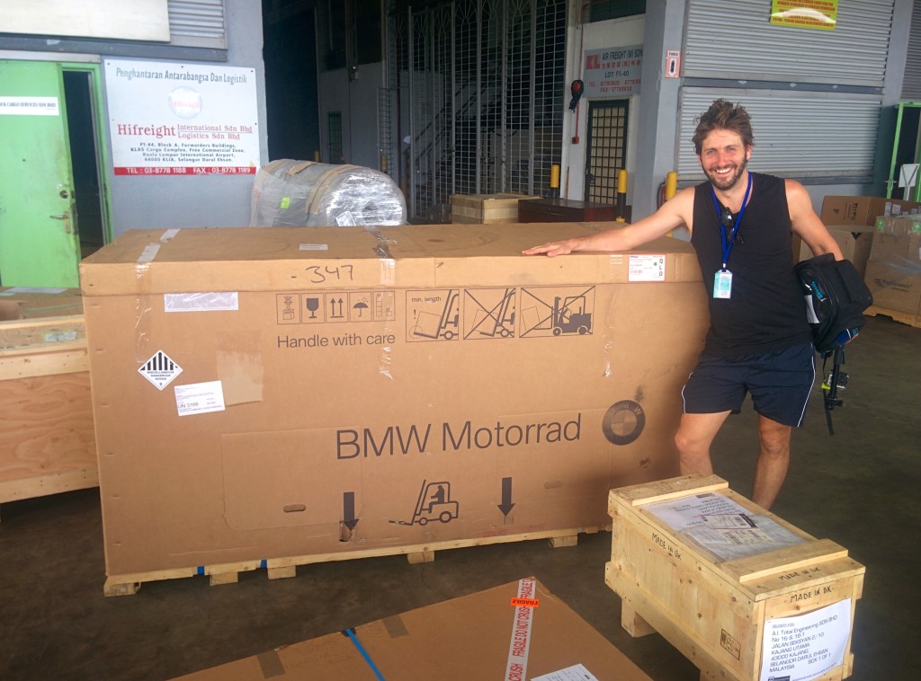 Very happy to see our bikes again, even in their boxes