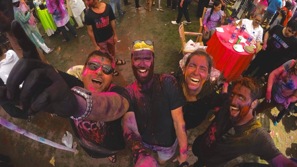 Holi - the festival of colour. It doesn't matter which colours you start with, they all end up turning purple!