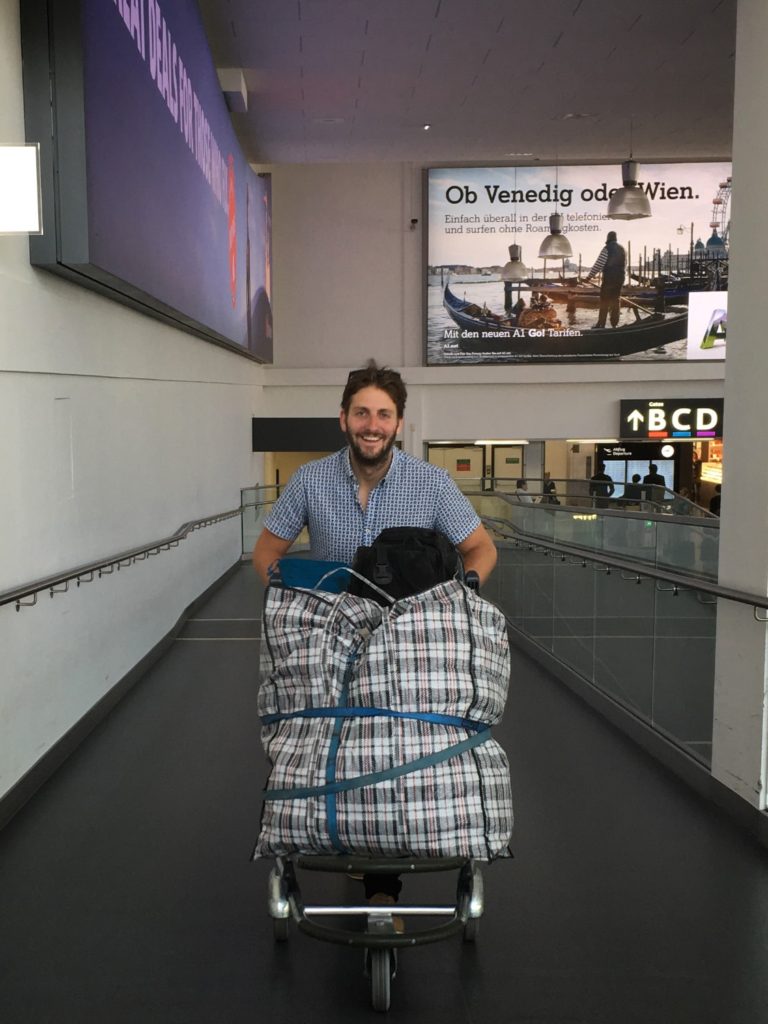 All 27kgs of my life's possessions for the last 4 months, wrapped up in a $4 gypsy bag